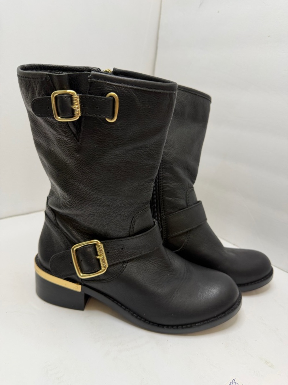 Vince Camino Black Leather Mid-Calf Women's Boots size 5.5